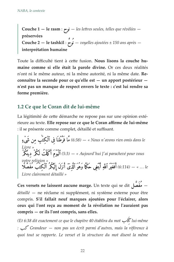 Page du Tome 1 : les deux couches du texte